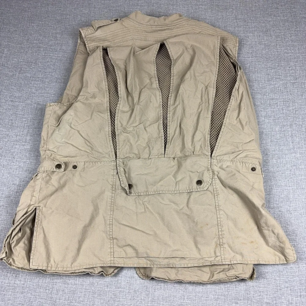 Vintage Banana Republic Vest Mens XL Beige Cotton Safari Fishing Outdoor 80s